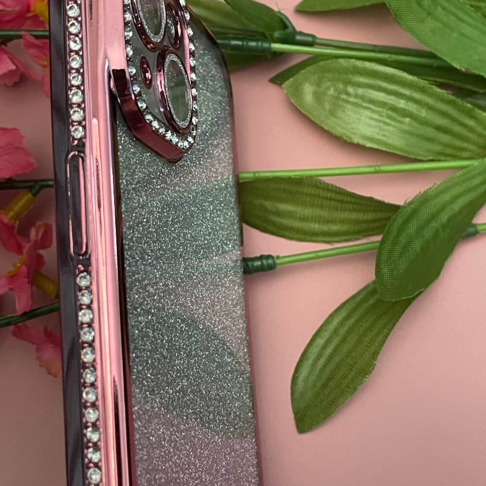 IPhone 15, Mirror, Bling Phone case, PINK